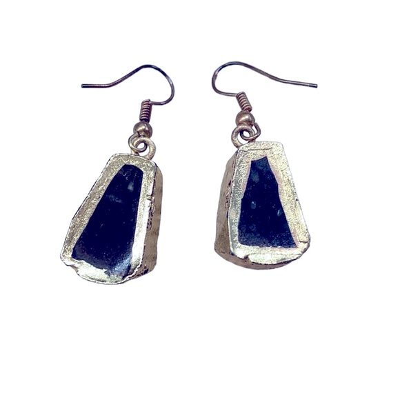 Pretty gold/geode stone earrings - Picture 3 of 4
